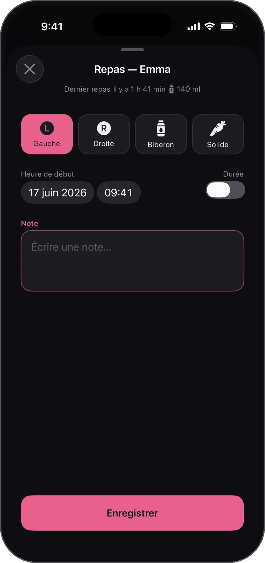 3 h du matin. Une touche. Un doigt. Note tout en moins de 10 secondes