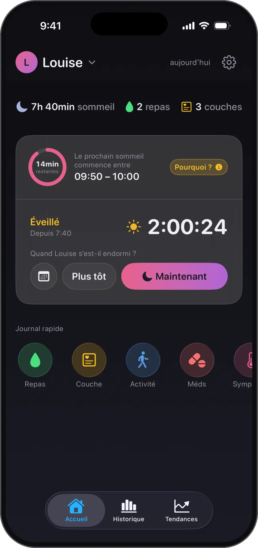 Fini de deviner l'heure du dodo. De vrais schémas, pas des courbes génériques