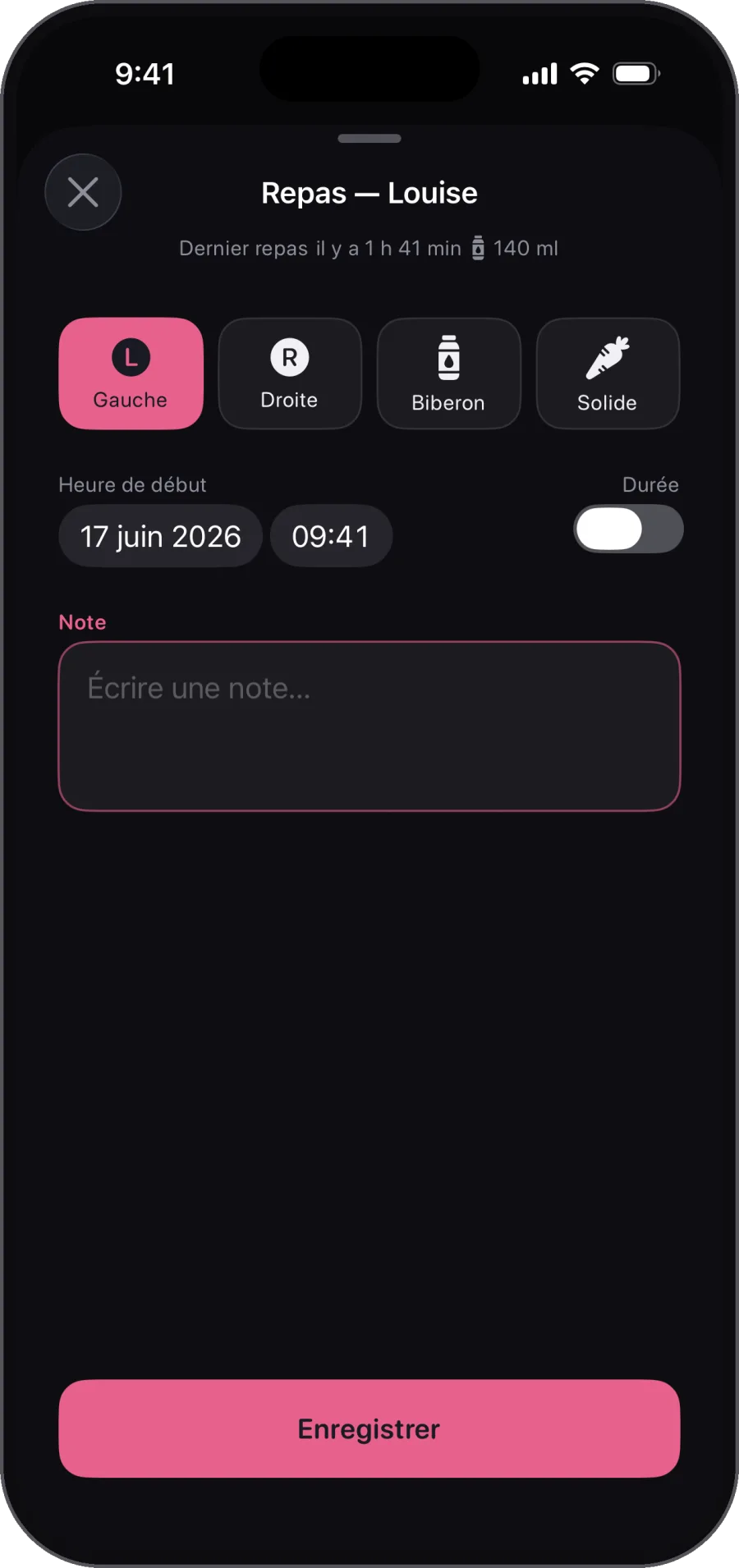 3 h du matin. Un geste. Un doigt. Notez tout en moins de 10 secondes